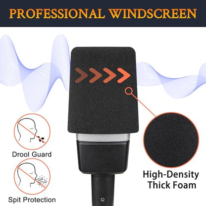 SOULWIT 2Pcs Pop Filter for AKG C214(C214d1) - Black | Windscreen for AKG Pro Audio C214(C214d1) Large-Diaphragm Condenser Microphone