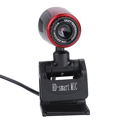 Zerone USB Webcam, 640 x 480 USB Camera Live Streaming with Built-in Microphone 360° Rotation and 60° Vertical Adjustment, Support Desktop and Screen Clamp Mount for Laptop PC
