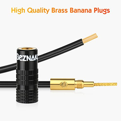 Flex Pin Colorback Banana Plugs for Spring Loaded Speaker Terminals,6 Pairs,24K Gold Plated Plugs