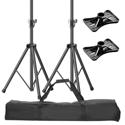 EMART PA 스피커 스탠드, 휴대용 가방과 한 쌍, 높이 조절 가능 99.1-195.6cm(39-77인치) | 콘서트, 음악 및 파티를 위한 장착 브래킷이 있는 전문가용 튼튼한 Dj 삼각대 - 63.5kg(140파운드) 지지