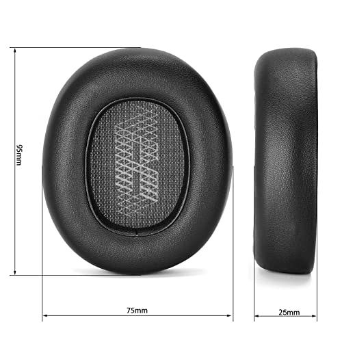 Defean Earpads for JBL E65/Live 650BTNC/660NC Headphones (Black) | Also for JBL E65/ Duet NC/Live 660/770 /780BTNC,Replacement Ear Cushions with Softer Leather, Noise Isolation Foam - color: Black