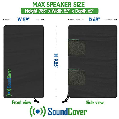 The Original Light Outdoor Speaker Covers for C-Bracket Mounted Speakers – Premium 210T Polyester with Silver UV Protective Coating – Water-Resistant, All-Weather Protection – Small Size (Set of 2) - size: SMALL: H 9.85" x W 5.9" x D 6.9"