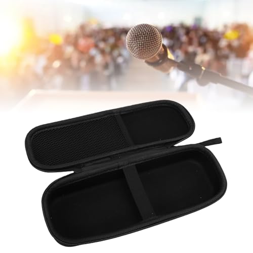 Hard Shell Wireless Microphone Case, Portable Shockproof Travel Bag for Handheld Mic, Compatible with 1 Transmitter Receiver Adapters Cables & Batteries