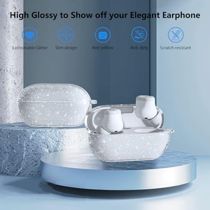 Aircawin for Beats Solo Buds Case Clear Glitter,Cute Sparkly Bling Design | Soft TPU for Beats Solo Buds Case Cover,Shockproof Cover for Beat Solo Earbuds with Keychain and Cleaning Pen-Glitter - color: Glitter