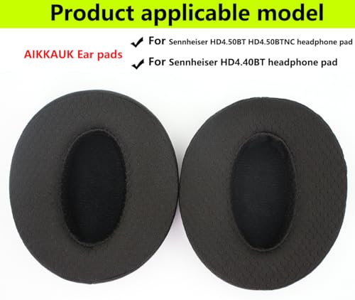 Replacement Ear Pads Compatible with Sennheiser HD4.50BT Black | for Sennheiser HD4.50BTNC HD4.40BT Headphone Breathable mesh woven/memory foam ear cushions earmuffs - color: Mesh/black