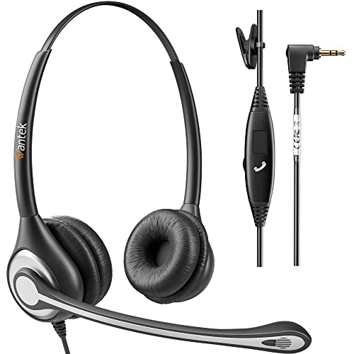 Wantek Phone Headset with Microphone Noise Cancelling,Telephone Headset 2.5mm Jack Compatible with Panasonic AT&T Uniden Cisco Linksys Grandstream Vtech Polycom Cordless Office Phones - size: 602-2.5mm