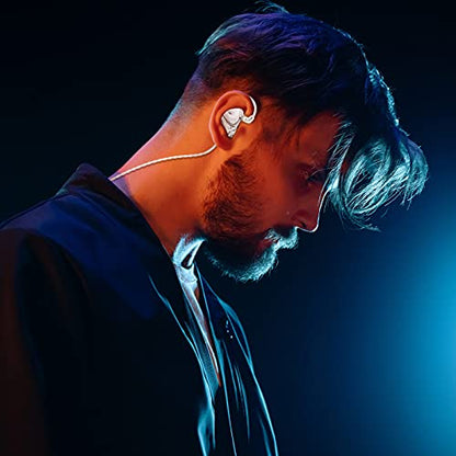 BASN MMCX in Ear Monitor,2DD+1BA Triple Driver Drummer IEM(Porcelain White) - color: Porcelain White