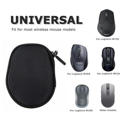 Ginsco Hard Travel Case Compatible with Logitech M720 Triathlon/M705 Marathon/M510/M550/M330/M317/M196/M185 Wireless Mouse, Universal Hard Shell Storage Case (Black, M) (Pack of 3) - color: Black, size: M (Pack of 3)