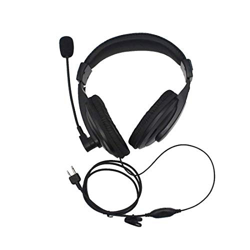 Two Way Radio Overhead Headsets Headphones with Boom Mic is Compatible with Midland GMRS FRS GXT LXT GXT1000VP4 GXT1050VP4 LXT500VP3 LXT600VP3 LXT118 LXT380 2-pin