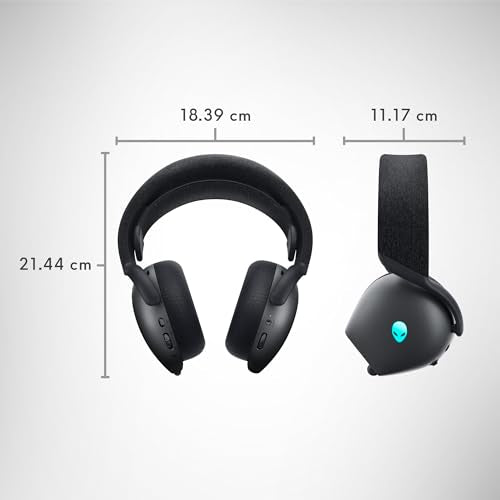 Alienware Wireless Gaming Headset, Active Noise Canceling | 2.4GHz Wireless, Dolby Atmos, Hi-Res Audio, 20Hz–40kHz Frequency, 32 Ohm Impedance, Dark Side of the Moon - color: Dark Side of the Moon