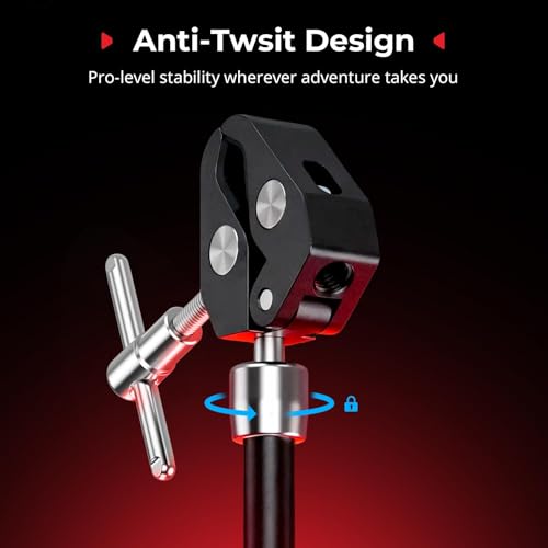 SMALLRIG Magic Arm with Super Clamp for Action Cameras, Camera Clamp Mount for GoPro Hero 13/12/11, for DJI Osmo Action 5 pro/4/3, for Insta360 Ace Pro 2, with 1/4" Screw for Monitor/LED Lights - size: 11''+action camera mount