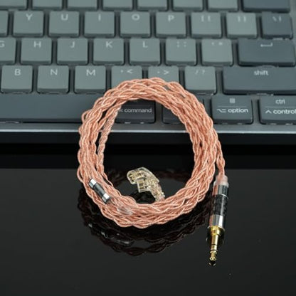 4Core Pure Copper IEM Replacement Cable 2 Pin Earphone Upgrade Cable with 3.5MM Plug for KZ EDX PRO ZSN PRO X ZSX CCA CRA PRO C12 Earphones - style: CPin,3.5mm Plug