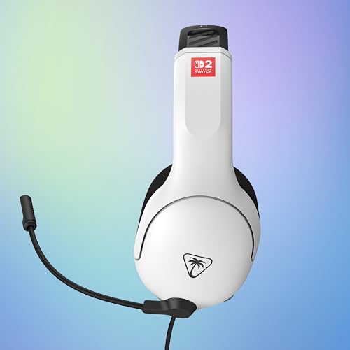 Turtle Beach Airlite Fit Wired Gaming Headset for Nintendo Switch 2, Lite | Also works with Nintendo Switch OLED, Flip-to-Mute Mic, Comfortable Ear Cushions, 40mm Speakers, Lightweight, Black & White - color: Black and White