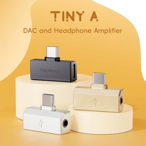 FiiO/Snowsky Tiny Portable DAC & Headphone Amplifier, Hi-Res USB DAC, PEQ Precision Tuning, PCM 384kHz/DSD256 Decoding, Android App/Web Control (3.5mm + Type-C Dual Ports,Tiny A Silver)
