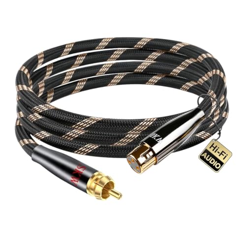 SKW Single XLR Female to RCA Male Cable, BG Series Ultra-high Purity Copper Audio Cable 9.8ft/3M (1 Cable) - color: XLR Female to RCA Male, size: 9.8 ft (3 m)