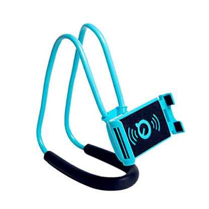 Neck Cell Phone Holder for Desk Bed,Bike and Motorcycle Phone Mount,Lazy Bracket Mobile Phone Stand Holder (Blue) - color: Blue