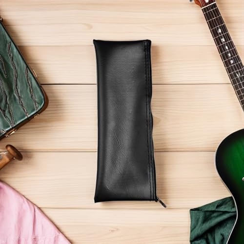 VOSAREA 6pcs Portable Microphone Protective Case Pu Material with Zipper, Soft Interior Padding for Handheld and Microphones, Carry Storage Bag for Performances and Outdoor Use Black