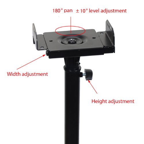 VideoSecu Floor Speaker Stand One Pair for Satellite Surround Sound Speakers MS07B2 1B5