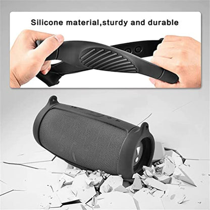 JB charge 5 Bluetooth Speaker Silicone protecitve Case protable, JB charge 5 Travel Carrying Case with Shoulder Strap and Carabiner (Black) - color: Black