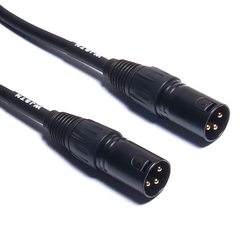 WJSTN 3FT XLR Audio Cable, 2 Pack Male-to-Male, High Fidelity, Indoor, Compatible with Microphone, Instrument, Speaker, Audio Equipment - size: 3Feet