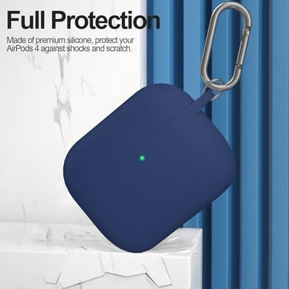for AirPods Pro 3 Case Cover, Protective Soft Silicone with Keychain Cleaning Pen for Women Men for Apple AirPods Pro 3rd Generation Case(2025), Front LED Visible, Midnight Blue - color: B-Midnight Blue
