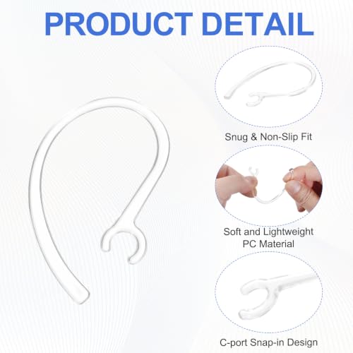 6Pcs Replacement Ear Hooks 7mm/0.28" Clear Soft Silicone PC - color: Clear, size: 7mm/0.28"