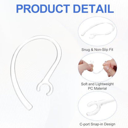 6Pcs Replacement Ear Hooks 7mm/0.28" Clear Soft Silicone PC - color: Clear, size: 7mm/0.28"