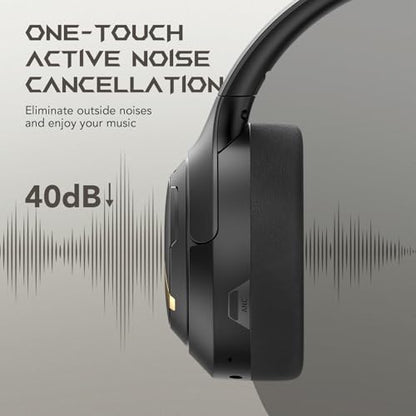 Black Shark JoyBuds Max Active Noise Cancelling Headphones, 50H Playtime Wireless Over Ear Headphones with Microphone, Bluetooth 5.4 Gaming Headsets Comfort Fit Ear Cups, 6EQ Modes via APP (Black) - color: X7 Black