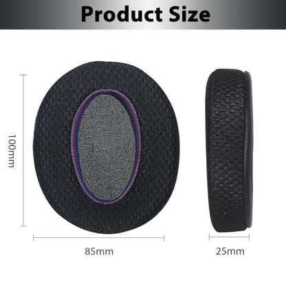 Adhiper Mesh Ear Pads for Sony WH-CH720N WH-CH710N, Black & Purple Edition | Upgraded Mesh Fabric Headphone Earpads for Sony WH-XB900N WH-CH700N, Comfort Foam Material Added Thickness - color: Black+Purple-Upgraded Fabric