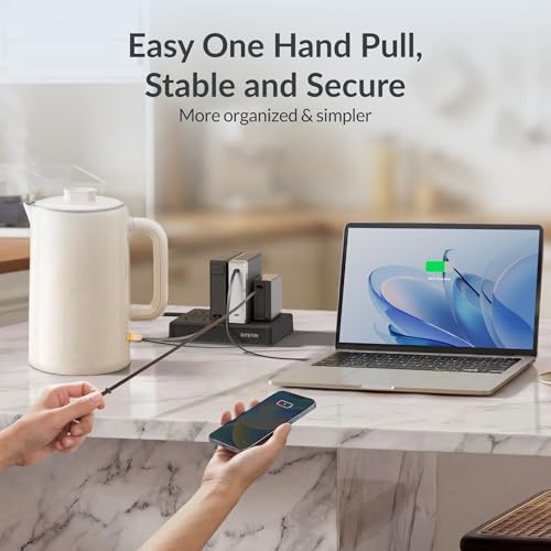 Modular Laptop Charging Station, 2 * 140W, 3 * 40W Retractable USB C Chargers, 10 Type C Ports with Cooling Power Strip, 400W Charging Hub