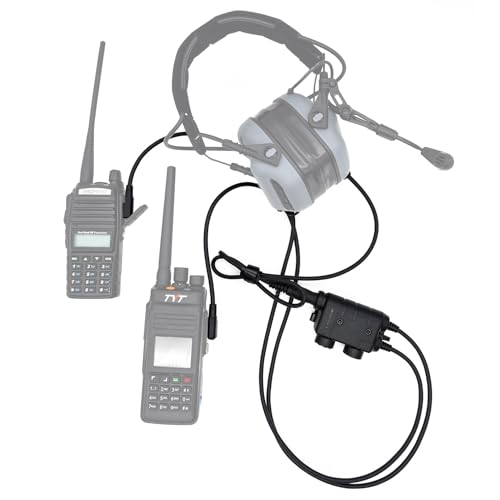 EARMOR Tactical Headsets PTT Dual Push-to-Talk PTT Nexus 7.00 Plug for Kenwood/Baofeng radios - style: M56 DUAL PTT