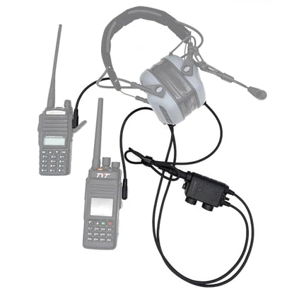 EARMOR Tactical Headsets PTT Dual Push-to-Talk PTT Nexus 7.00 Plug for Kenwood/Baofeng radios - style: M56 DUAL PTT