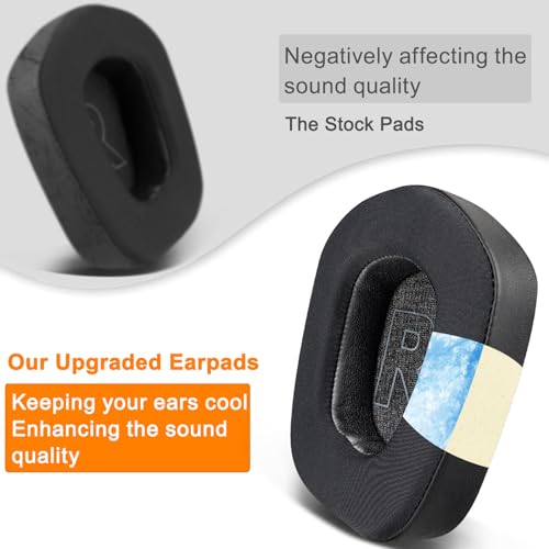 SOULWIT Cooling Gel Earpads Replacement for Logitech G733/G535/G335 Lightspeed Wireless Gaming Headset, Ear Pads Cushions with Comfort Noise Isolation Foam - Black - color: Black