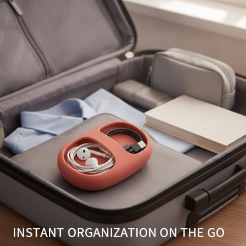 Silicone Organizer Pouch for Small Tech Accessories, Compact Travel Case for Cables and Adapters