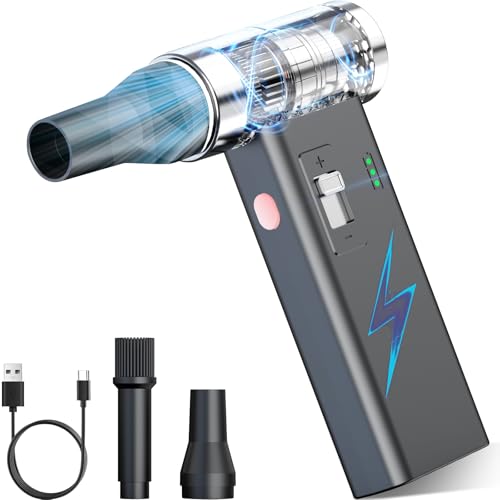 Mini Ultra-Slim Electric Compressed Air Duster 150,000RPM Super Power, Rechargeable Cordless Air Duster, Powerful Airflow for Computer, Keyboard, Outdoor, House and Car