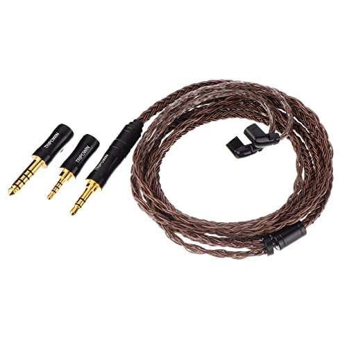 Linsoul Tripowin Amber 32AWG OFC HiFi IEM Cable with Interchangeable 2.5mm/3.5mm/4.4mm Plug, PVC Sleeve Replacement Cable for Audiophile (Recessed 2pin) - size: Recessed 2-Pin
