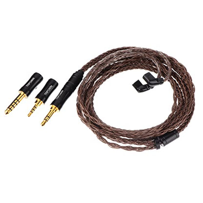 Linsoul Tripowin Amber 32AWG OFC HiFi IEM Cable with Interchangeable 2.5mm/3.5mm/4.4mm Plug, PVC Sleeve Replacement Cable for Audiophile (Recessed 2pin) - size: Recessed 2-Pin