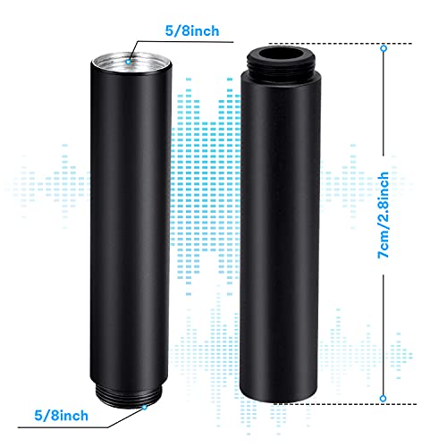 YOUSHARES Mic Stand Extension, 5/8" Female to 5/8" Male Microphone Extension Tube for Desk Stands(3.15 in) - color: 02_Blue