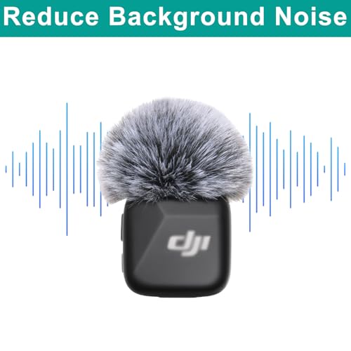 Microphone Windscreen for DJI MIC MINI (2024) Wireless Microphone Furry Wind Muff Accessories (2 Packs-Grey) - color: gray-2pcs