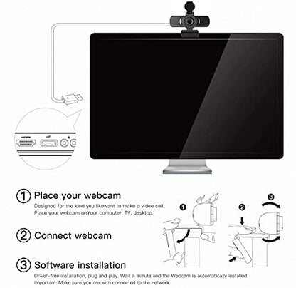 LarmTek Computer Camera with Microphone, 1080P Webcam with Webcam Cover Compatible with Mac OS Windows Laptop PC Desktop,HD Webcam for Live Streaming Gaming Calling Video Conferencing