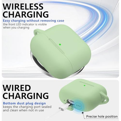 Ljusmicker for AirPods 5/4 Case (2026/2024) with Magnetic Lock,Pastel Green - color: B2-Pastel Green