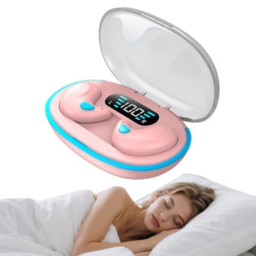 Bluetooth Invisible Sleep Earbuds Wireless Small Flat Sleeping Headphones - color: Pink