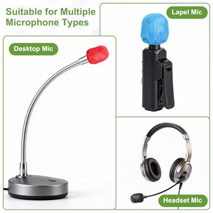 MECCANIXITY 20 Pcs Disposable Lapel Headset Microphone Windscreen, Non-Woven Mini Size Lavalier Microphone Windscreen Headset Mic Covers for Hole Ear-Hook Headsets, Lavalier Mic, Red - color: Red