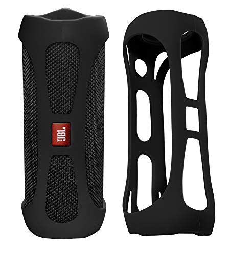 Silicone Cover Skin for JBL Flip 4 Waterproof Portable Bluetooth Speaker - color: Black