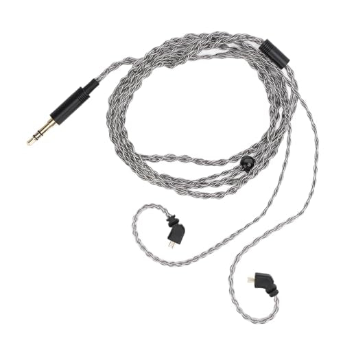 Premium 1 2m Silver Plated Copper Earphone Cable Replacement with 3 5mm to 2 Pin 0 78mm Connector for TFZ QDC UE ClearWiring Compatible in Ear Monitors