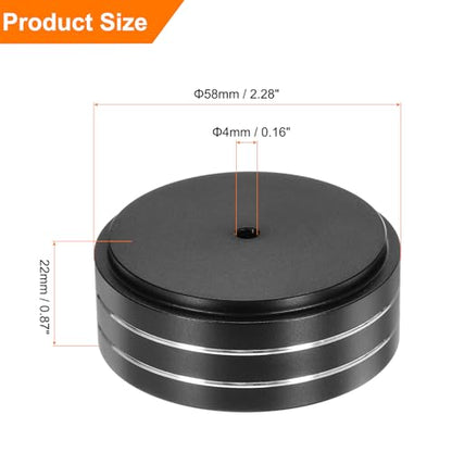 MECCANIXITY 4 Pcs Subwoofer Isolation Pad, 58x22mm Speaker Isolation Pad Feet Speaker Spikes Turntable Audio Studio Monitor Isolation Pad for Audio Equipment, M4 Screws Black