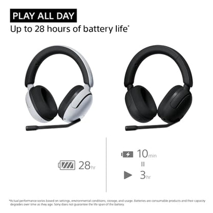 Sony INZONE H5 Wireless Over-Ear Gaming Headset PS5 Headphones, Black | Plug & Play, Personalized 360 Spatial Sound, For PC/PS5/Console, 28 Hr Battery, 2.4Ghz Wireless and 3.5mm Audio Jack - color: Black