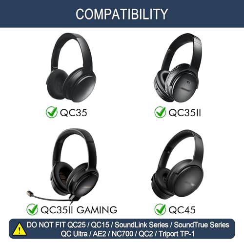 GEVO Headband Cover for Bose QC35 & QC35 ii & QC45 - Black - color: Black