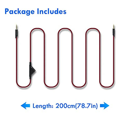 Wigearss Replacement Cable for Astro A10, A30, A40 and A40 TR, 2M Red - color: Red