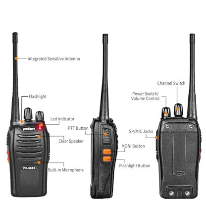 666S 10 Pack walkie talkies for Adults Long Range Rechargeable with Headphones and Li-ion Battery,Two Way Radio has VOX/Noise Reduction/TOT/Flashlight/Monitoring/Scan Function（10 Pack） - style: 666S10-pack